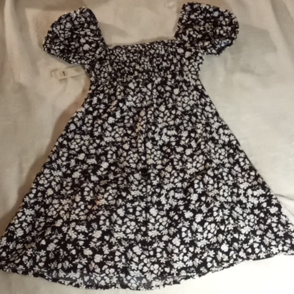 NO BOUNDARIES BLACK + WHITE FLOWER DRESS NEW W/ TATS SIZE XXS - Picture 7 of 9